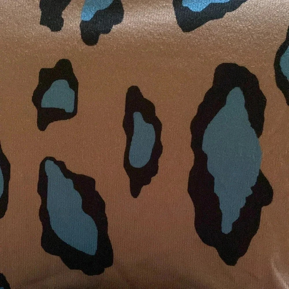 MISSLOOK scooped neck long sleeve sweater bold animal print fringe hems size 2X - Picture 4 of 11